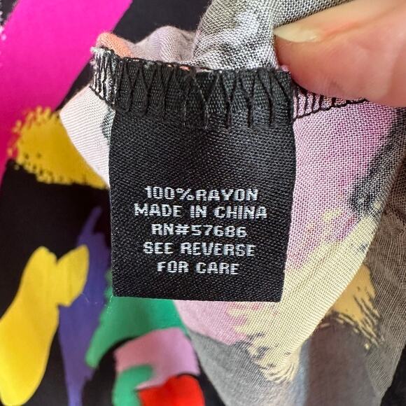 New Look Vintage 90s y2K Retro Shirt Long Sleeve Button Front Blouse Womens 1X - Picture 8 of 10